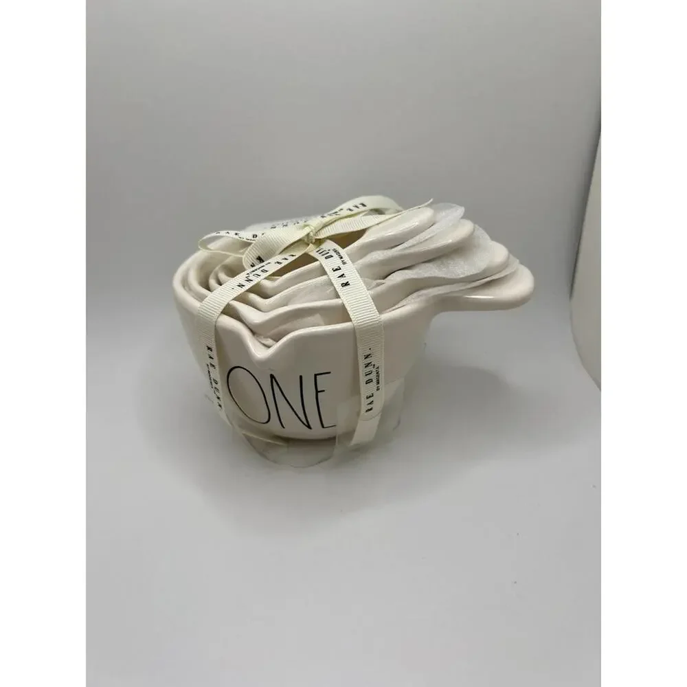Rae Dunn White Measuring Cups with Handles, Brand New!